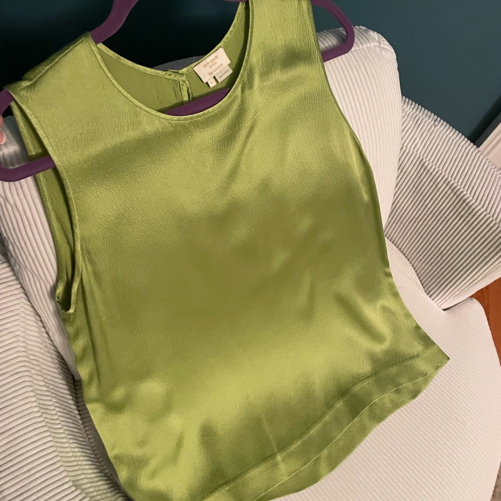 Kate Spade Lime Green Satin Tank Top